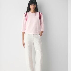 Aritzia Pink and Red Short Sleeve Tee